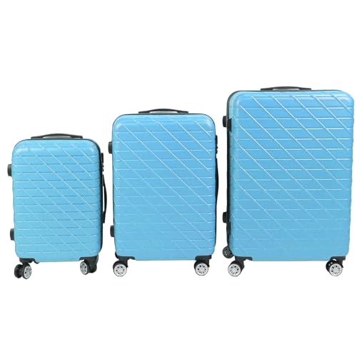 Gepäckset, 3-teiliger Koffer 20 Zoll 24 Zoll 28 Zoll ABS-Aluminiumlegierung TSA-Schloss für Geschäftsreisen (BLUE) von Generic