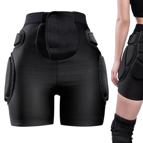 Gepolsterte Fahrradshorts – Hüftschutzhose, gepolsterte Gesäßpolster-Sportshorts | Gesäßpolsterschutz mit hohem elastischem Bund für Rollschuhlaufen, Skateboarden, Skifahren, Radfahren von Generic