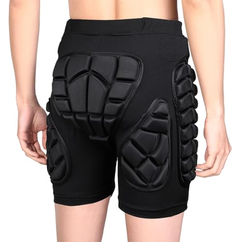 Gepolsterte Shorts zum Skaten,gepolsterte Shorts zum Radfahren - Radlershorts Skatershorts,Po-Pads, Skating-Po-Schutz, atmungsaktive Hose, Rad-Shorts für Hüfte, Po und Steißbein von Generic