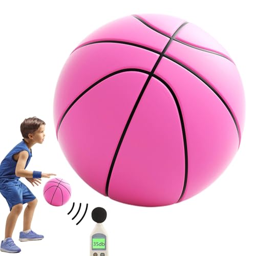 Geräuscharmer Basketball – weicher 3D-Basketball, leiser Indoor-Ball | hochdichter Schaumstoffball, Heller, geräuscharmer Basketball für Spiel, Training, Kinder, Teenager, Erwachsene von Generic