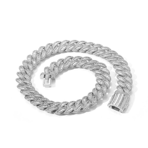 Girls Accessories Breite 15–20 mm, extra glänzende kubanische Hip-Hop-Gliederkette für Männer, große kubanische Gliederkette für Herren von Iced Out, Massive, Dicke kubanische Gliederkette aus Miami, von Generic