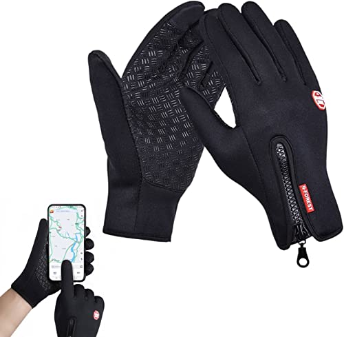 Glorious Me ThermoHandschuhe, Winter-Thermo-Handschuhe, Herren Damen, Touchscreen, wasserabweisend, Winddicht, rutschfest, beheizt, Handschuh, Fahren, Laufen, Radfahren (Schwarz, XL) von Generic