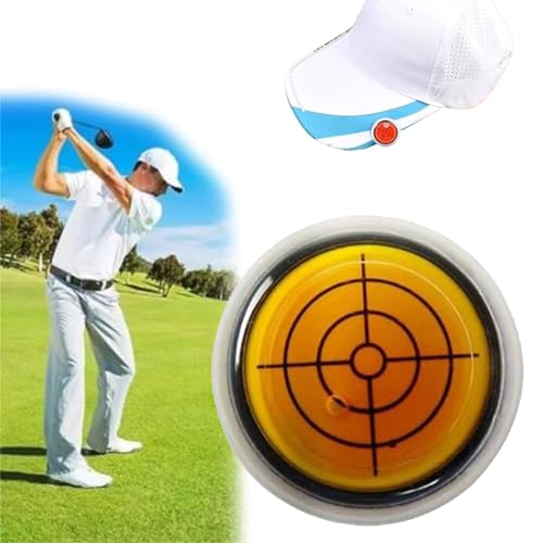 Golf Ball Marker Round Cap Clip Mark with Level Function, Ball Marker Level, Golf Ball Line Marker Tool, Golf Ball Marker Hat Clip Magnet (Orange) von Generic