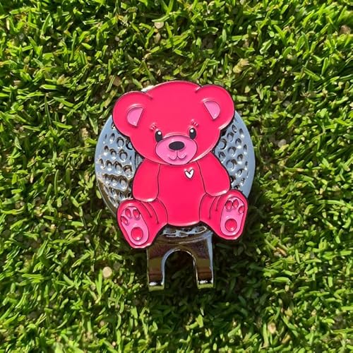 Ballmarker Golf in Teddy Design pink | Golfball Markierer | Golf Zubehör | Ballmarker mit magnetischem Clip | Geschenk für Golfer*innen | Geburtstagsgeschenk Golf von Generic