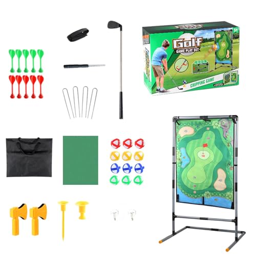 Golf-Chipping-Spiel, Chip-and-Stick-Golfspiel - Doppelseitige Golfspielmatte | 2-in-1-Golf-Score-Dart-Spielmatte für drinnen und draußen, Hinterhof für Familie und Freunde, durchdacht für Jungen und M von Generic