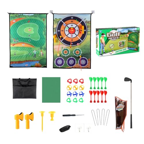 Golf-Dart-Chipping-Spiel,Golf-Chipping-Spielmatten-Set - Doppelseitige Übungsmatte Golf-Chipping-Spiel | Dart Board Matte Stick Chip Spiel für Home Backyard Garage Spiel von Generic