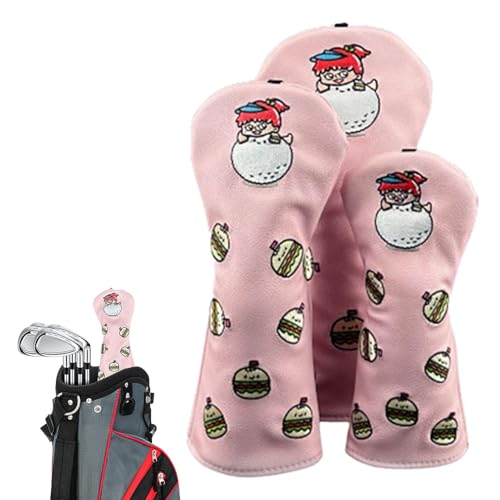 Golf Driver Head Cover, Head Covers für Golfschläger - PU-Schlägerkopfhüllen, schützende Schlägerhüllen,Schützende Schlägerkopfhülle mit Nummernschildern, Hybrid-Schlägerhaube für Golfbegeisterte von Generic