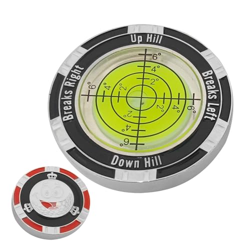Golf Green Reader - Golf Level Marker | Compact Double Sided Round Golf Slope Putting Level, Golf Ball Marker with Level, Golf Training Tool to Improve Your Putting Game Read Greens for Men and Women von Generic