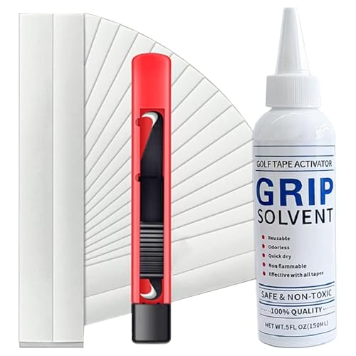 Golf-Griff-Set | Grip Solvent Golf Grip Tape Streifen Hakenklinge Golf-Griffbandstreifen, Golfschläger-Griff-Reparatur-Sets, Golf-Griff-Installationsset für Regrip-Golfschläger Golf-Griff-Set | Grip Solvent Golf Grip Tape Streifen Hakenklinge Golf-Griffbandstreifen, Golfschläger-Griff-Reparatur-Sets, Golf-Griff-Installationsset für Regrip-Golfschläger von Generic