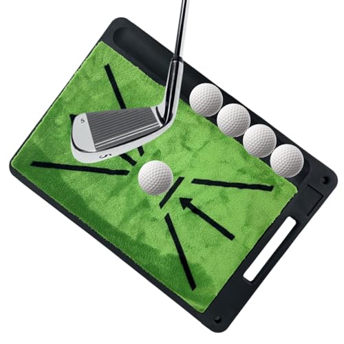 Golf-Schlagmatte, Golf-Trainingsmatte für Schwung,rutschfeste Mehrzweck-Trainingsmatte - Tragbare Trainingsmatte mit Griff, grüne Golf-Trainingshilfe für Böden, Beton von Generic