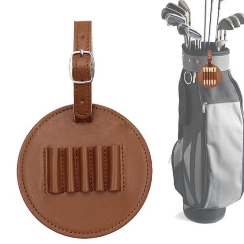 Golf Tee Bag Leather - Golf Tee Organizer Bag, Golf-Tee-Tasche aus Leder | Golf-Tee-Organizer Golf-Tee-Halter, Golftasche, Golf-Zubehör-Organizer für Papa, Opa, Onkel von Generic