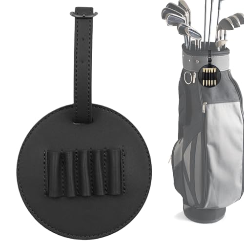 Golf Tee Organizer Bag - Golf-Tee-Tasche aus Leder | Golf-Zubehörtasche, Golf-Tee-Halter, Golftasche, Golf-Zubehör-Organizer für Papa, Opa, Onkel von Generic