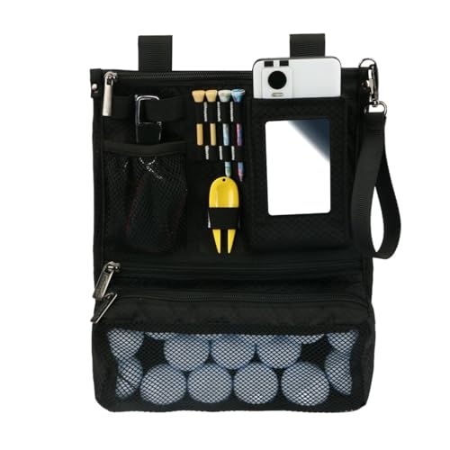 Golf-Zubehörtasche, Golf-Wertsachentasche - Minigolf-Tee-Beutel-Tasche - Wertsachenhalter mit Reißverschluss, faltbare, langlebige und multifunktionale Golftasche für Schlüssel, Handy, Ballmarker, Han von Generic