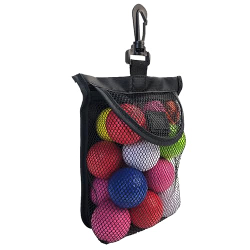 Golfballtasche, Netztasche für Bälle - Mehrzweck-Sportnetztasche, Golfballtasche, Tasche - Kompakte runde Aufbewahrungstasche, Aufbewahrungstasche aus Netzstoff, Balltasche aus Netzstoff für Sport, Ca von Generic