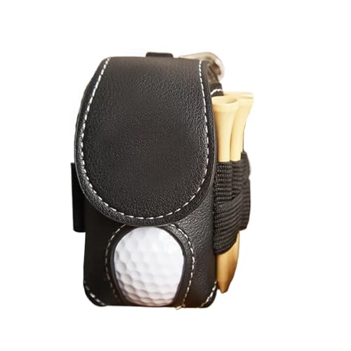 Golfballtasche Aus Leder – Aufbewahrungstasche Für Golfballhalter Aus Leder | Tragbare Golf-Tee-Aufbewahrungstasche | Golfballhaltertasche Aus Leder | Golfbälle Golf-Tees Mit Gürtelclip | Tragbare g0l von Generic