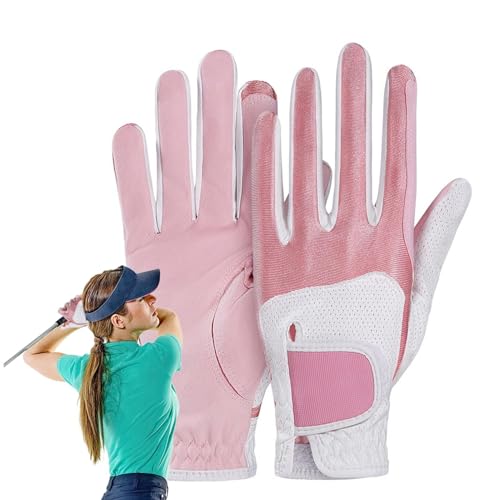 Golfhandschuhe für Damen,Golfhandschuhe Damen Paar - Atmungsaktive, stabile Grip-Fit-Golfhandschuhe, leichte Handschuhe | Bequeme Damen-Golfhandschuhe, synthetische Golfhandschuhe für Damen und Mädche von Generic