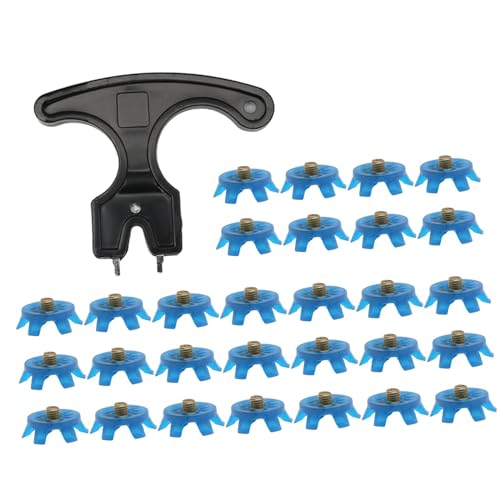 Golfschuh Spikes Und Werkzeug, rutschfeste Metallgewindeschraube, Golfstollen Zum Einschrauben, Golfschuh Zubehör, Blau 28St Golfschuh Spikes Und Werkzeug, rutschfeste Metallgewindeschraube, Golfstollen Zum Einschrauben, Golfschuh Zubehör, Blau 28St von Generic