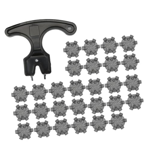 Golfschuh Spikes Und Werkzeug, rutschfeste Metallgewindeschraube, Golfstollen Zum Einschrauben, Golfschuh Zubehör, Grau 28St Golfschuh Spikes Und Werkzeug, rutschfeste Metallgewindeschraube, Golfstollen Zum Einschrauben, Golfschuh Zubehör, Grau 28St von Generic