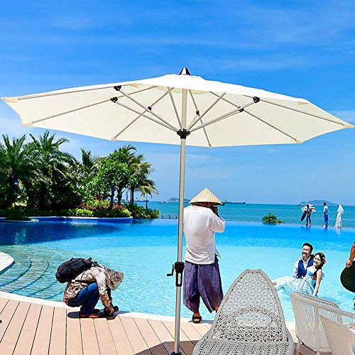 Großer Sonnenschirm im Freien, 2,7 m Sonnenschirm, mit Kurbel-Design, Faltbarer Terrassenbalkonschirm, geeignet für Tischschirm, Strandschirm, Gartenschirm von Generic