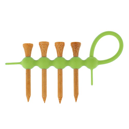 Gummi-Mini-Golf-Tees Halter Werkzeugträger Clip + 4pcs Holz Golf-Tees - Grün Gummi-Mini-Golf-Tees Halter Werkzeugträger Clip + 4pcs Holz Golf-Tees - Grün von MagiDeal