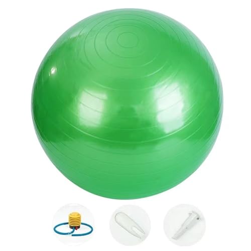 Gymnastikball in 55cm bis 75cm | Pilatesball Set inkl. Luft-Pumpe | Pezziball, Medizinball, Balanceball, Yogaball für Zuhause, Fitnessstudio und Büro (Grün, 75cm) von Generic