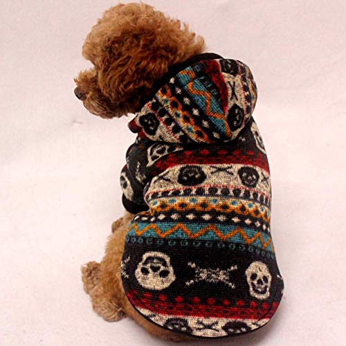 Halloween Haustier Hund Katze Outfits Totenkopf Hund Katze Pullover Pullover Sweatshirt Kleiner hundemantel welpenjacke Kleidung Winter Warmer hundekapuzenpullover Pullover Made in China von Generic