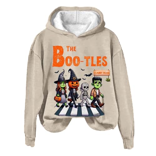 Halloween Hoodie Vintage Oberteile Langarm Damen Oversized Streetwear Sportshirt Langarm Sport Oberteile Sweatshirt Rundhals Teenager Mädchen Top Lang von Generic