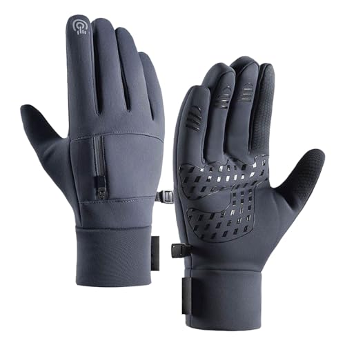 Handschuhe Damen Winter Warme Thermo Fahrradhandschuhe Touchscreen Winterhandschuhe Gefüttert Gloves Fahrradhandschuhe Thermohandschuhe Skihandschuhe (Grey, L) von Generic