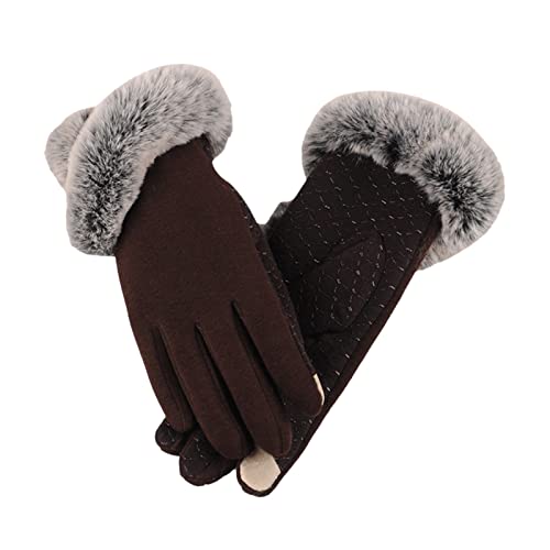 Handschuhe Damen Winter Warme Thermo Fahrradhandschuhe Touchscreen Winterhandschuhe Gefüttert Gloves Thermohandschuhe Skihandschuhe Fahrradhandschuhe (Black, One Size) von Generic