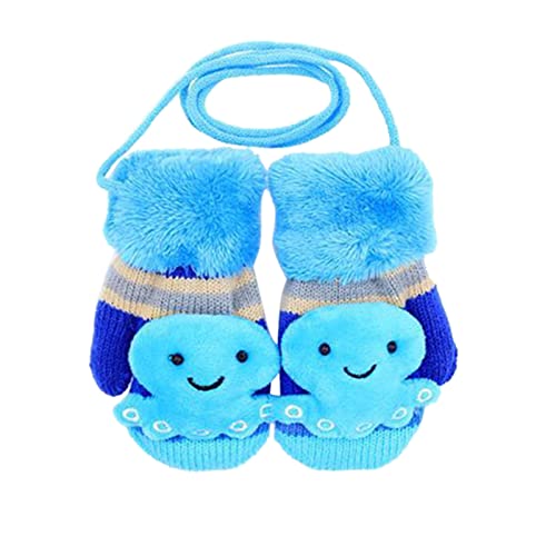 Handschuhe Schnee für Handschuhe Säuglingsschnee Winter Skihandschuhe für Baby Fäustlinge Kintted warme Kinderhandschuhe Fäustlinge Skihandschuhe Teenager (Blue, L) von Generic