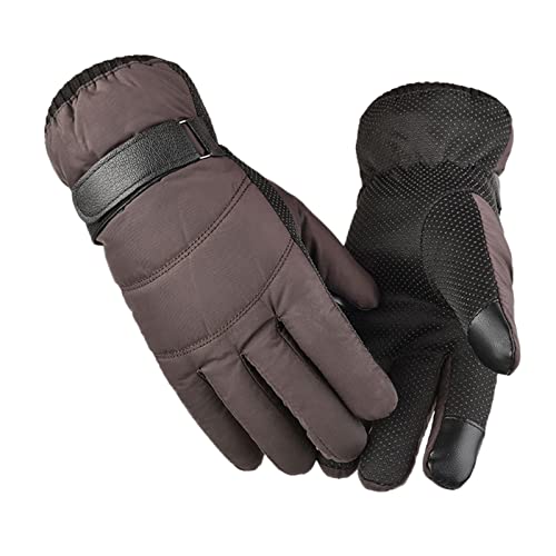 Handstulpen Damen Spitze Weiß Gestrickte Winterhandschuh warm Texting für Fahren und Kabel Frauen Handschuh mit Bündchen Wetter für kalte Männer elastische Handschuhe Handschuhe (Brown, One Size) von Generic