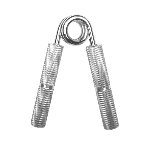 Handtrainer - Griffkraft Trainer - Unterarmtrainer für Verbesserte Kraft & Grip - Stärkt Handgelenk & Armmuskulatur - Gripper - Fingertrainer aus Gehärtetem Stahl und Aluminium (150lb / 90kg, Silber) von Generic