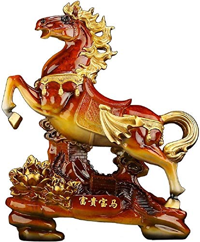 Harz feng Shui pferdeskulptur Pferd reichtum wohlstand Dekoration Beste Dekoration Sternzeichen Statue für büro oder zuhause 0828 von Generic