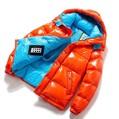 Herr Glänzende Glänzende Farben Gänsedaunen Kapuzenjacke Warm Parka Outdoor Leichte Steppjacke Pufferjacke mit Kapuze Outdoor Leichte Daunenjacke,Orange,XL Herr Glänzende Glänzende Farben Gänsedaunen Kapuzenjacke Warm Parka Outdoor Leichte Steppjacke Pufferjacke mit Kapuze Outdoor Leichte Daunenjacke,Orange,XL von Generic
