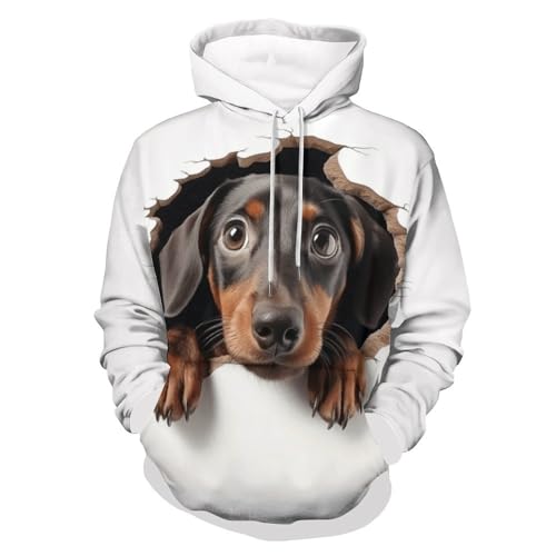 Herren 3D Hund Kapuzenpullover, Bequemer Stilvoller Damen Hoodie,Lustig Langarm Streatwear Trainingsanzüge (hoodie7,XL) von Generic