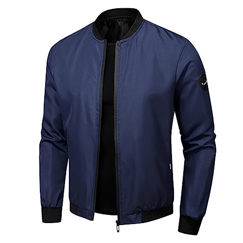 Herren Bomberjacke Leichte Dünner Übergangsjacke Jacke Blouson Jacken Windbreake Jacket Fliegerjacke Windjacke Pilotenjacke Sommerjacken Fahrradjacke Collegejacke von Generic