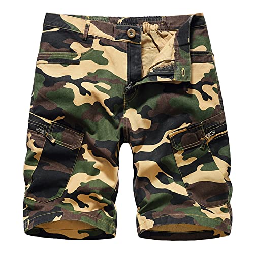 Herren Cargo Shorts Camouflage Freizeit männer Kurze Hose Lose Fit Baumwolle Bermuda Camo Shorts Sommer von Generic