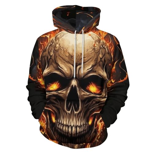 Herren Hoodie mit Halloween Print Personality Fashion Kapuzenpullover Rundhals Langarm Streetwear Sweatshirt (hoodie7,XL) von Generic