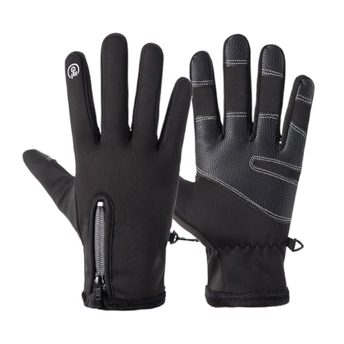 Herren-Motorradhandschuhe,Atmungsaktive Motorradhandschuhe, Touchscreen-Winterhandschuhe, wasserdichte, warme Fahrradhandschuhe mit Fleecefutter für Herren und Damen, Motocross von Generic