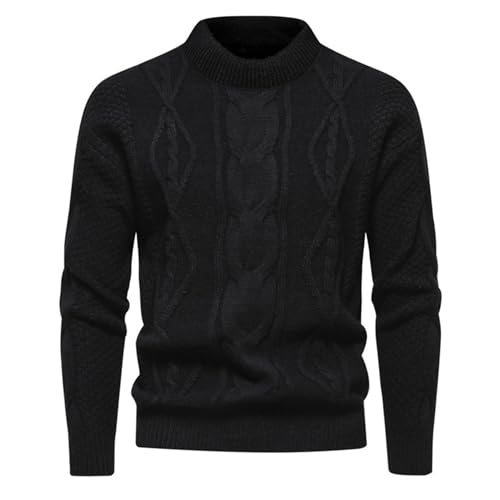 Herren Pullover Rollkragenpullover Herren Sweatshirt Pulli Slim Fit Solid Ohne Kapuze Casual Business Pullover Herren Winter Warm Klassische Britischer Stil Feinstrick Fleecepullover Herren von Generic