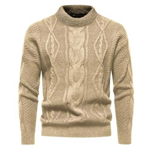 Herren Pullover Winter Rollkragen Pullover Herre Baumwolle Sweatshirts Strickpullover Langarm Einfarbig Casual Männer Pullover Herbst Winter Warm Soft Einfach Bequem Fleecepullover Herren von Generic