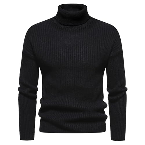 Herren Pullover Winter Rollkragenpullover Herren Freizeit Sweatshirt Arbeitspullover Langarm Einfarbig Casual Winterpullover Herren Winter Warm Britischer Stil Bequem Leichter Fleece Pullover Herren von Generic