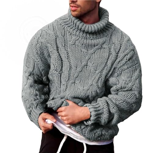 Herren Pullover Winter Rollkragenpullover Herren Sweatshirt Pulli Solid Grosse Grössen Casual Outdoor Pullover Männer Winter Warm Britischer Stil Bequem Feinstrick Fleecepullover Herren von Generic