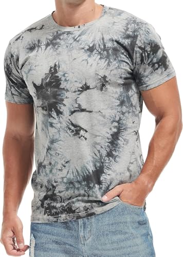 Herren Tshirt Reine Baumwolle Tshirt Herren Bunt Sommer Sport Casual Basic T-Shirts Lustig Regular Fit Laufshirt Casual Print T-Shirt Graffiti T-Shirt Kein Verblassen, Keine Verformung (Farbe-17,3XL) von Generic