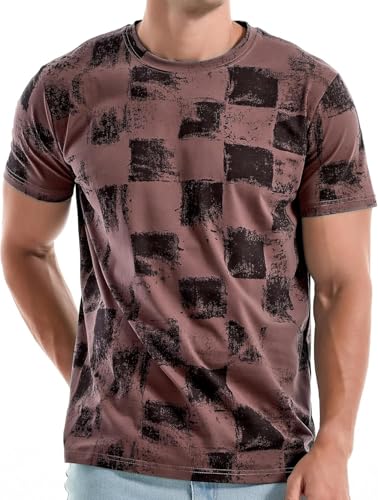 Herren Tshirt Reine Baumwolle Tshirt Herren Bunt Sommer Sport Casual Basic T-Shirts Lustig Regular Fit Laufshirt Casual Print T-Shirt Graffiti T-Shirt Kein Verblassen, Keine Verformung (Farbe18,4XL) von Generic