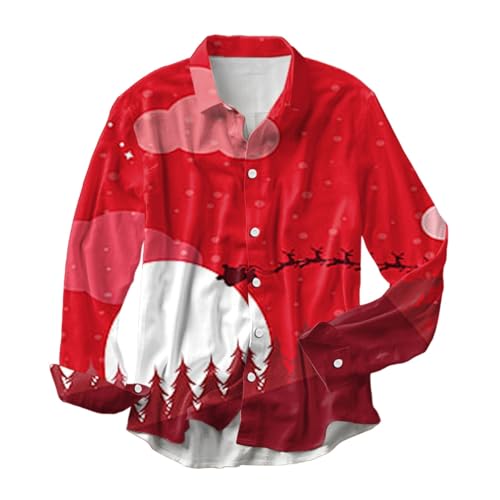 Herren Weihnachtshemd Lustig Weihnachtsoutfit Herren Mit Weihnachts Lustigen Motiven Moderne Christmas Hemd Button Up Große Größen Langarm Umlegekragen Weihnachtshemden Herren Für Familienfeier von Generic