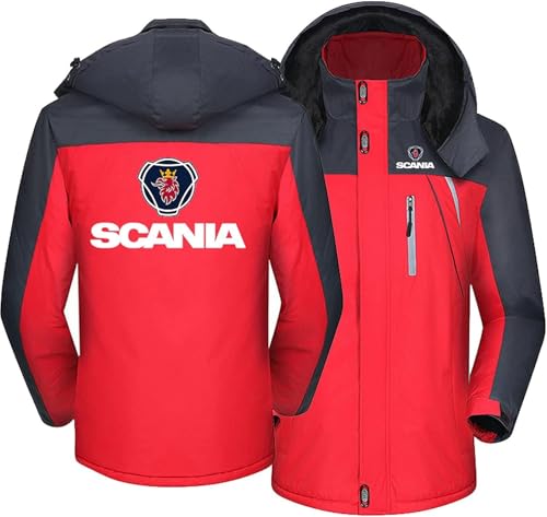 Herren Winter wasserdichte Skijacke Outdoor Winterjacke Für Scania 3D Druck Unisex Kapuzen Windjacke Winddichte Fleece Mäntel,C,M von Generic