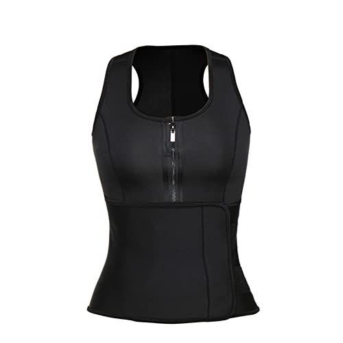 Herren-schwitz-saunaanzug, Fitness-Shirt zur gewichtsreduktion, körperformende Body-Shaper-Weste, Sportweste mit gürtel von Generic