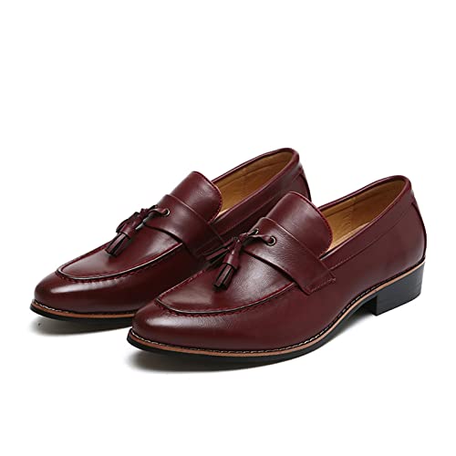 Herrenschuhe, Herren-Freizeitschuhe, Leder, Herren, Flache Quasten, Slip-on-fahrerkleid, Loafer, Spitze zehen, Mokassin, Hochzeitsschuhe von Generic