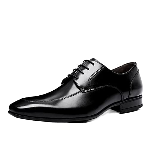 Herrenschuhe, Leder, Herrenschuhe, Spitze Zehenpartie, Schwarze Oxford-Schuhe für Herren, Business-schnürschuhe, echtes Leder-Schuhwerk von Generic